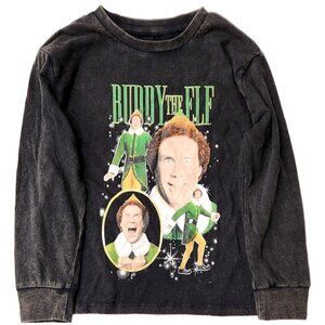 Boys Black Buddy The Elf Long Sleeve Christmas Tee Shirt T-Shirt XL (14)